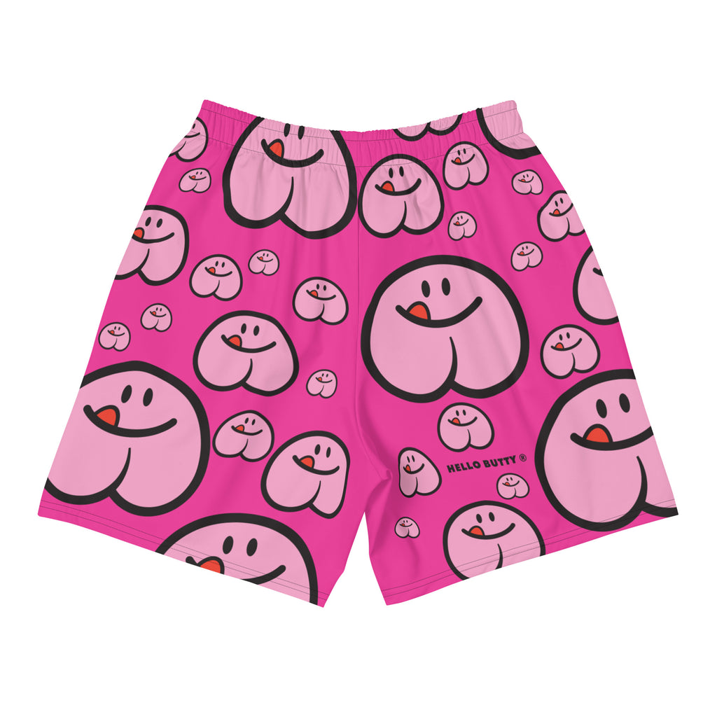 His/Theirs Pattern Gym Shorts - Bold Pink