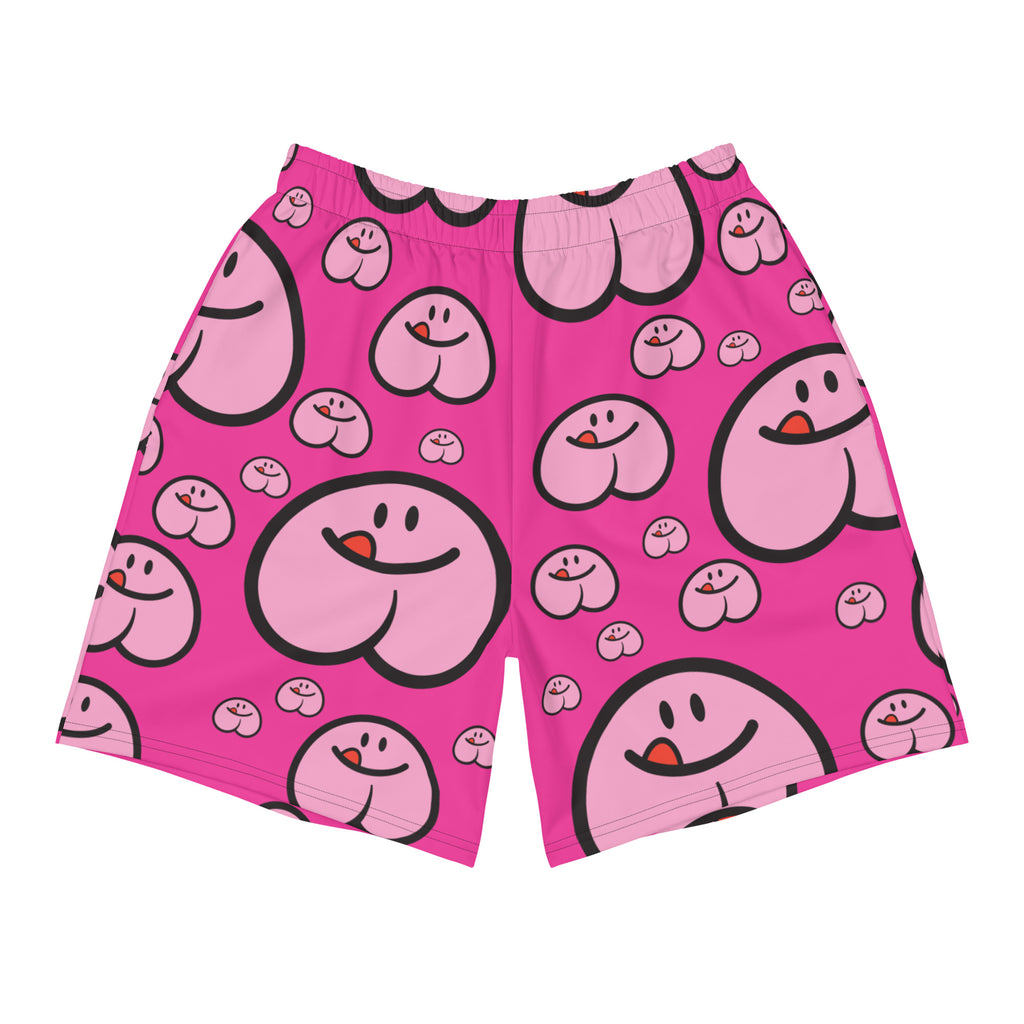 His/Theirs Pattern Gym Shorts - Bold Pink