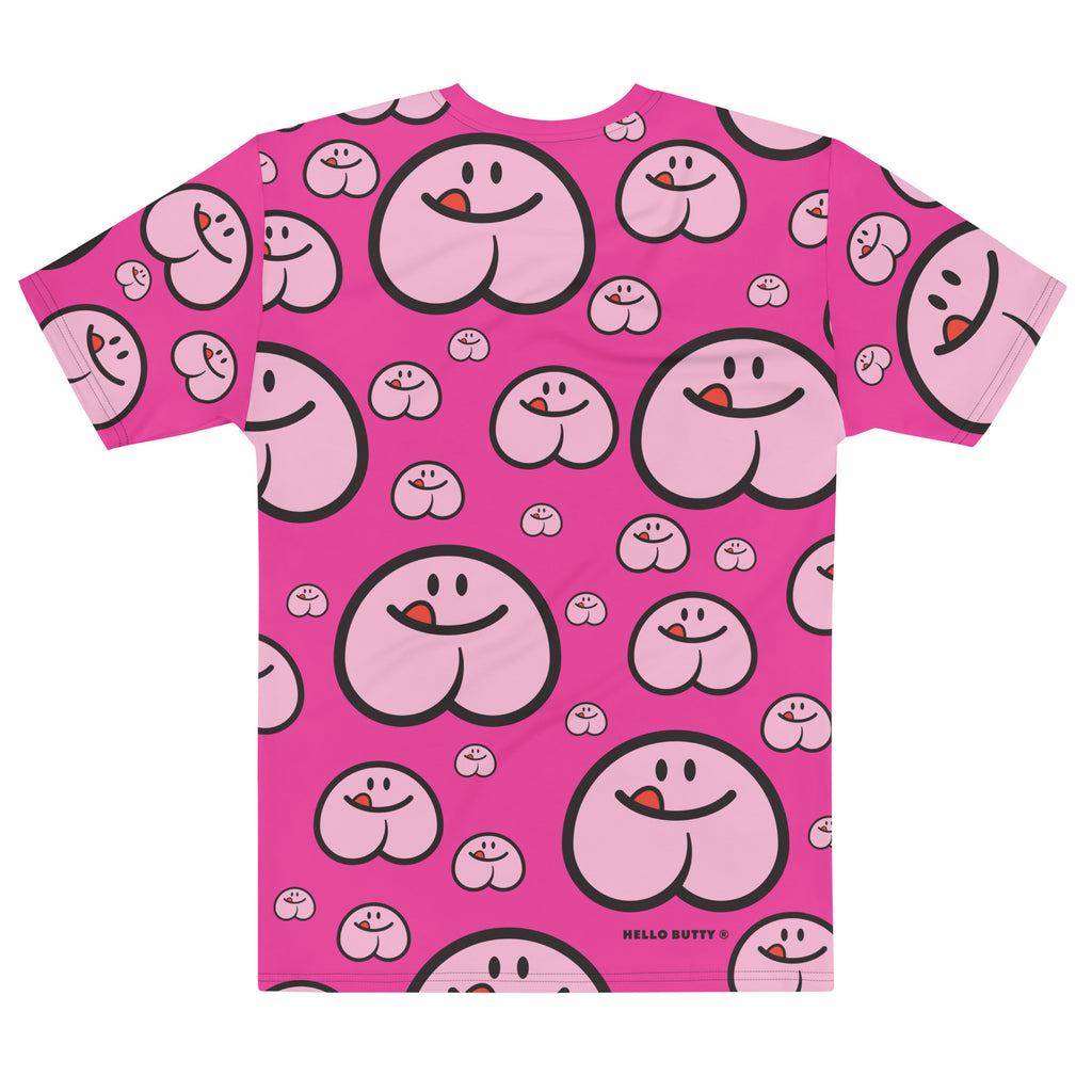 His/Theirs Pattern T-Shirt - Bold Pink