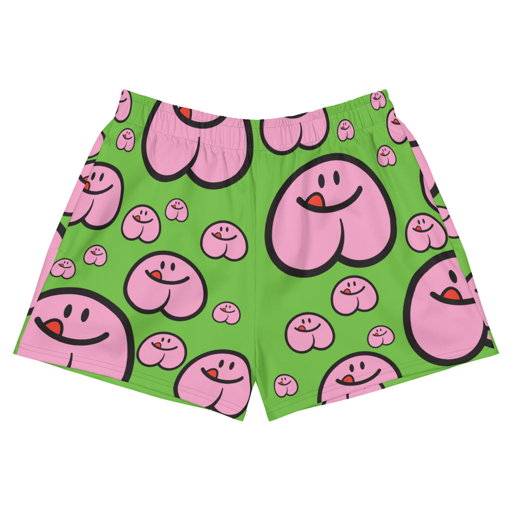 Hers/Theirs Pattern Short Gym Shorts - Lime Green