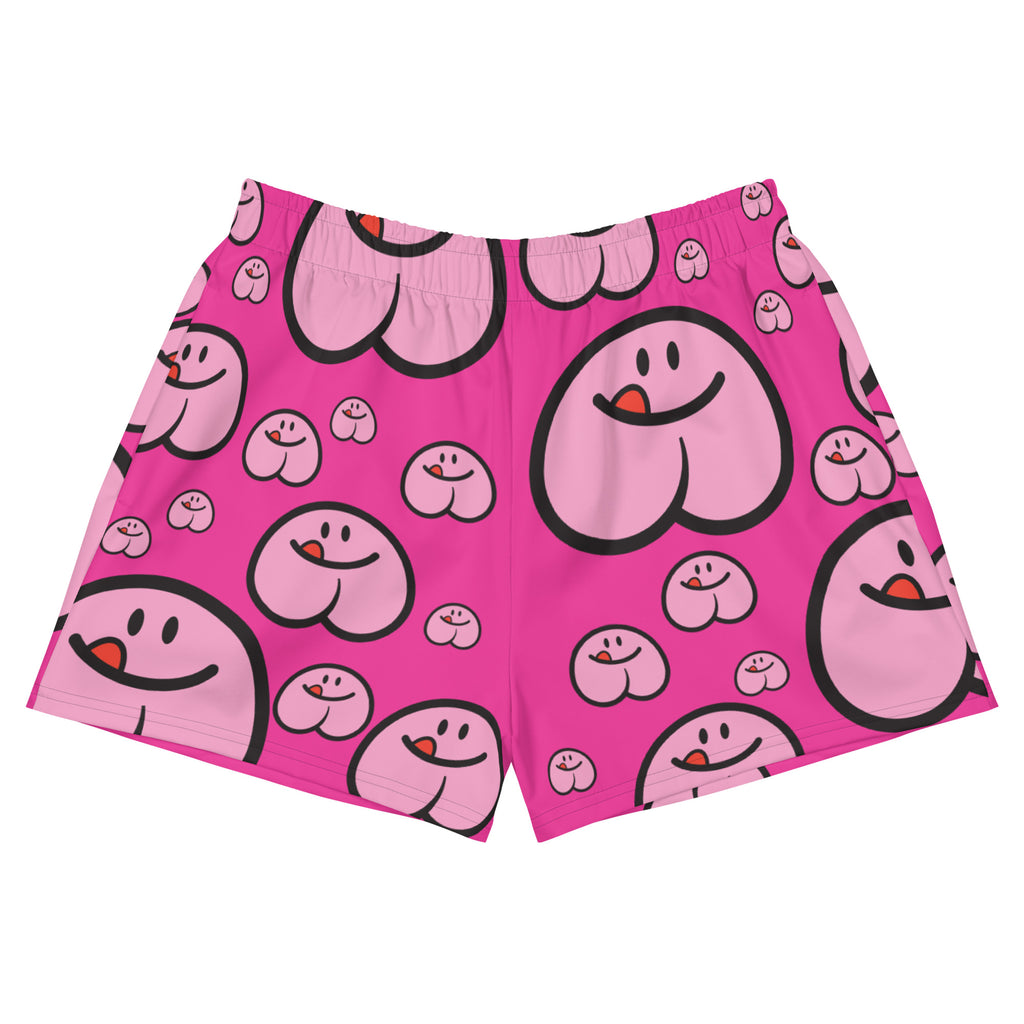 Hers/Theirs Pattern Short Gym Shorts - Bold Pink
