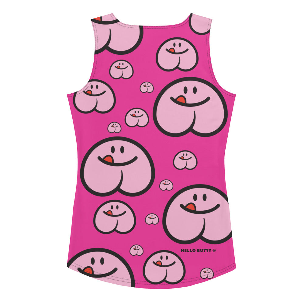 Hers/Theirs Pattern Tank Top - Bold Pink