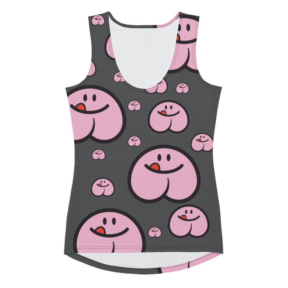 Hers/Theirs Pattern Tank Top - Charcoal