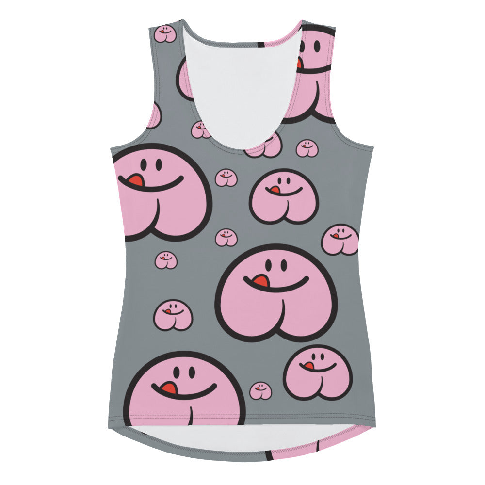 Hers/Theirs Pattern Tank Top - Silver Grey
