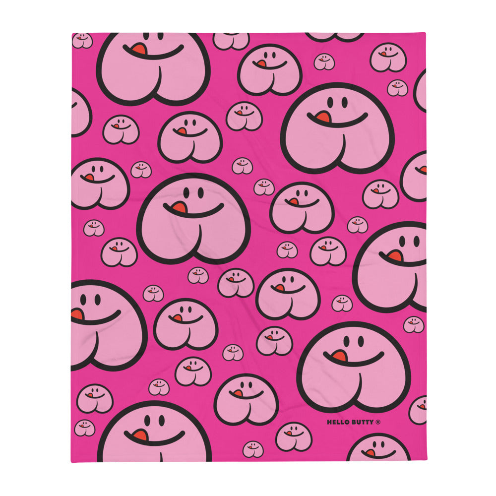 Pattern Throw Blanket - Bold Pink