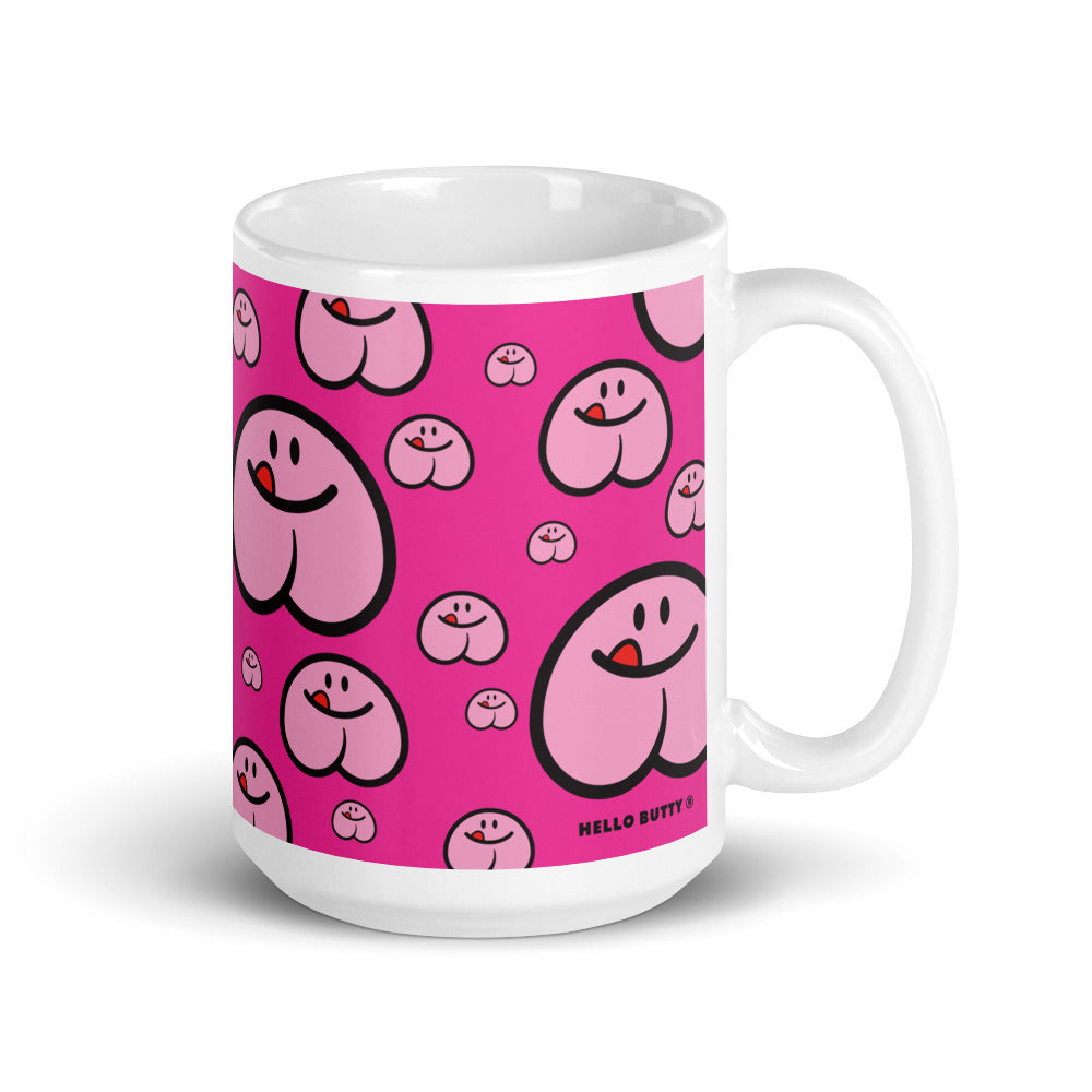 15oz Pattern Mug - Bold Pink